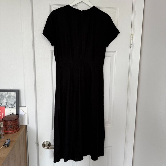 Madewell Linen-Blend Button-Wrap Midi Dress - Picture 4 of 4